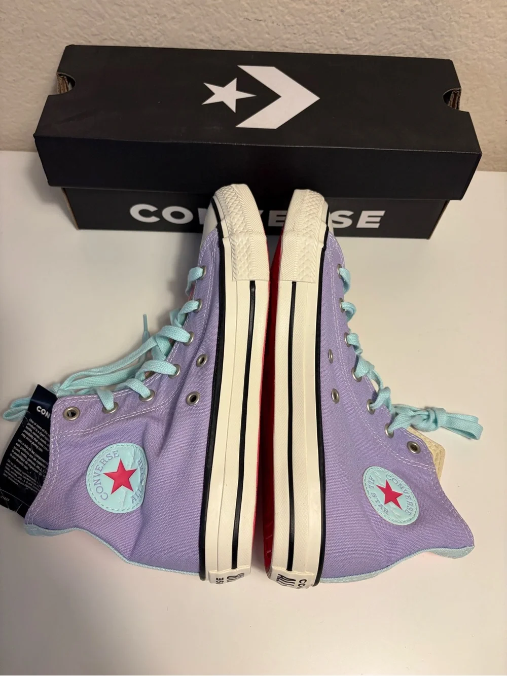 NEW Converse Chuck Taylor All Star Hi Kids Junior Colorblock Pink Purple 663996C